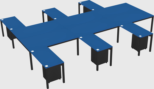 Shared l-shaped desk