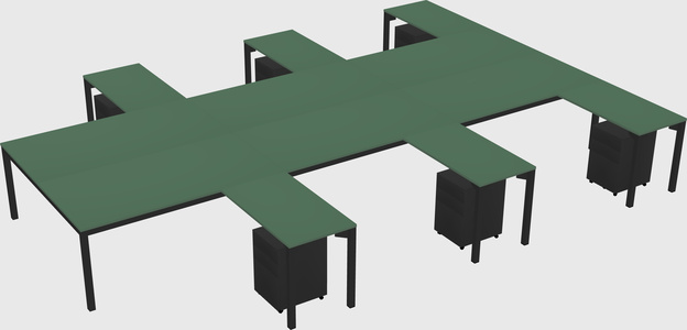 Shared l-shaped desk