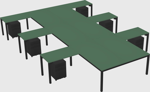 Shared l-shaped desk