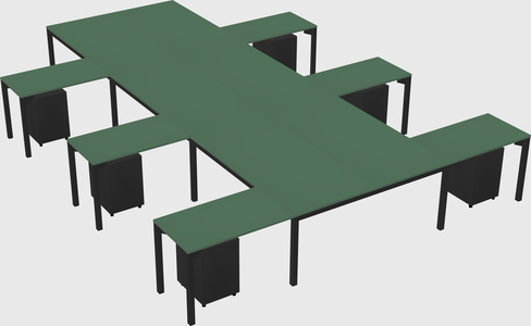 Shared l-shaped desk