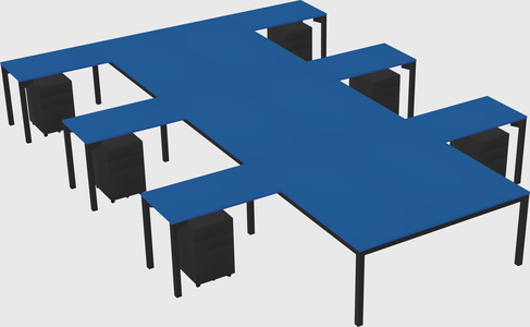 Shared l-shaped desk