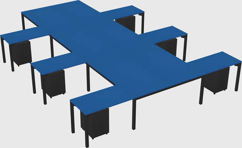 Shared l-shaped desk