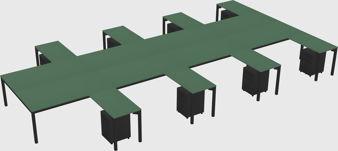 Shared l-shaped desk