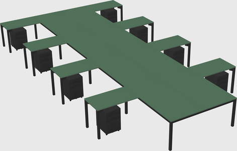 Shared l-shaped desk