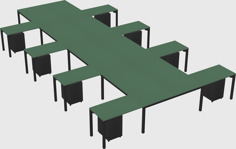 Shared l-shaped desk
