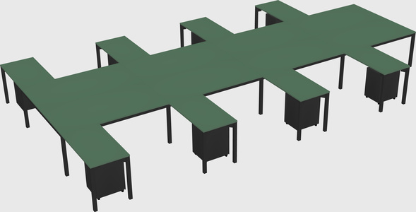 Shared l-shaped desk
