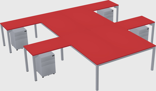 Shared l-shaped desk