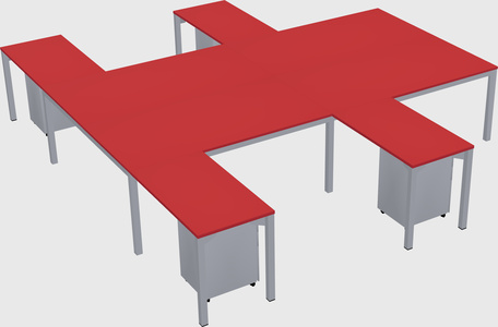 Shared l-shaped desk