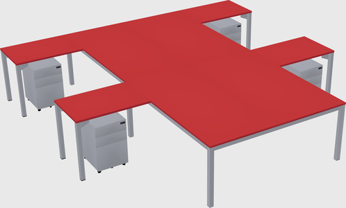 Shared l-shaped desk