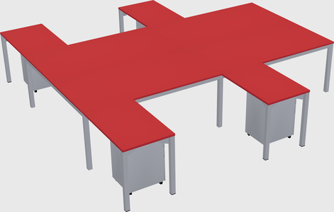Shared l-shaped desk