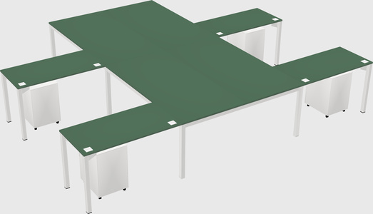 Shared l-shaped desk