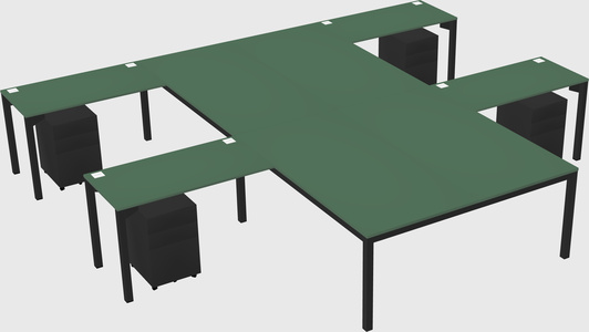 Shared l-shaped desk