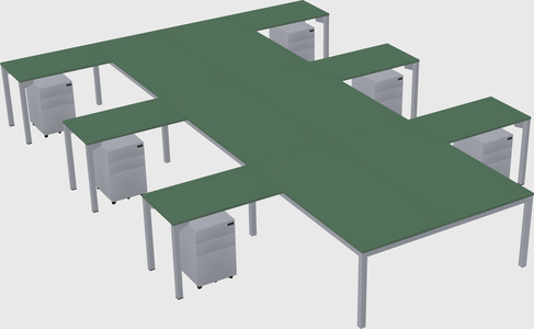 Shared l-shaped desk