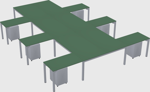 Shared l-shaped desk