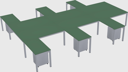 Shared l-shaped desk