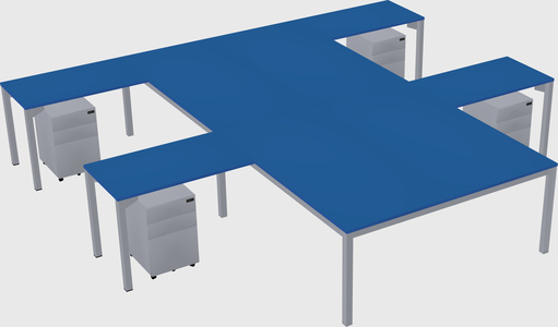 Shared l-shaped desk