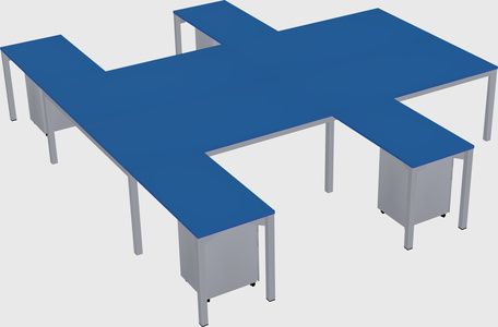 Shared l-shaped desk
