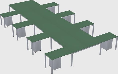Shared l-shaped desk