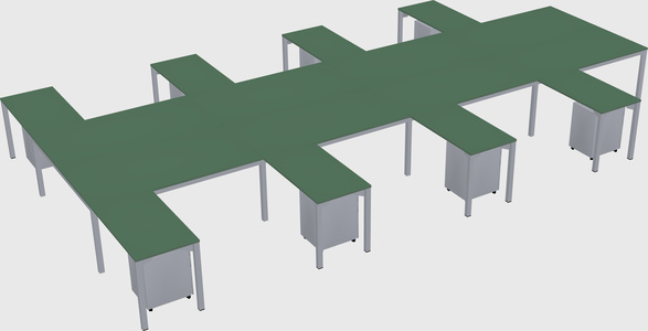 Shared l-shaped desk