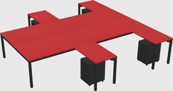 Shared l-shaped desk