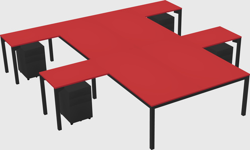 Shared l-shaped desk