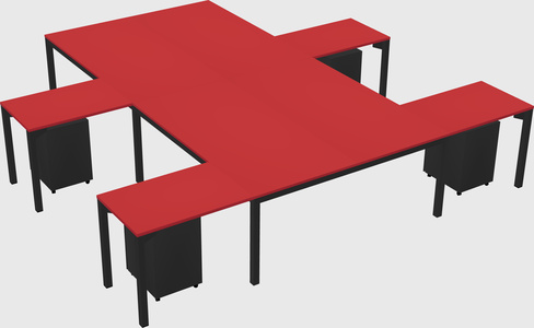 Shared l-shaped desk