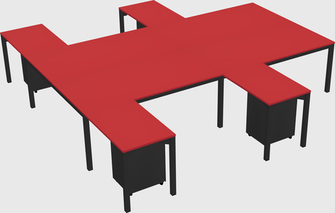Shared l-shaped desk