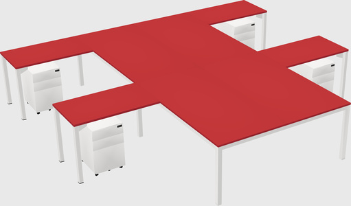 Shared l-shaped desk