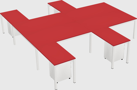 Shared l-shaped desk