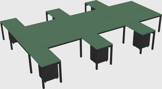 Shared l-shaped desk