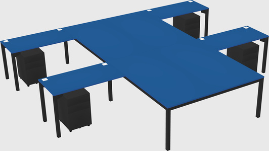 Shared l-shaped desk