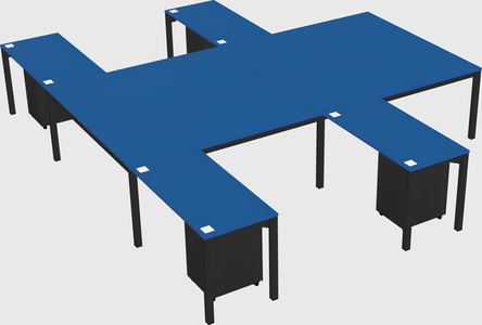 Shared l-shaped desk