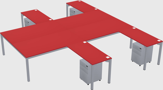 Shared l-shaped desk