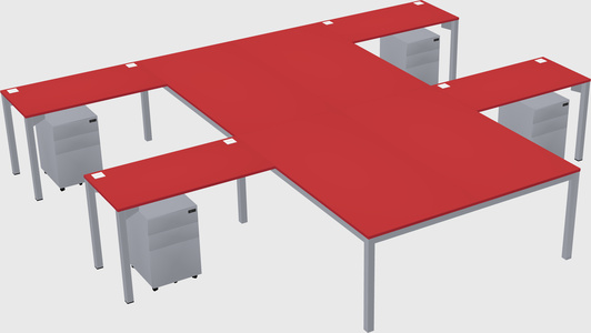 Shared l-shaped desk