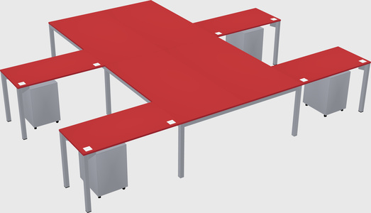 Shared l-shaped desk