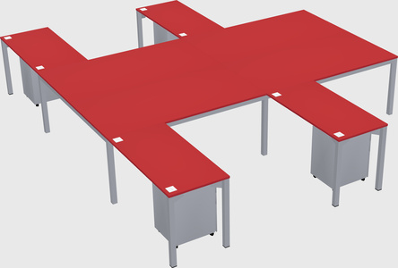 Shared l-shaped desk