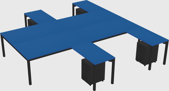 Shared l-shaped desk