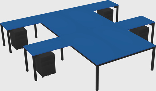 Shared l-shaped desk