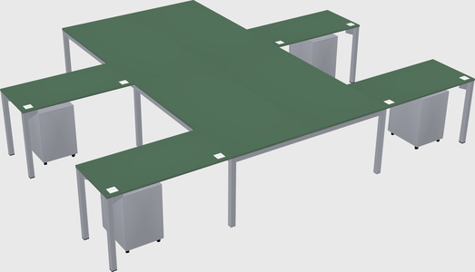 Shared l-shaped desk