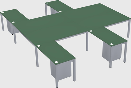 Shared l-shaped desk