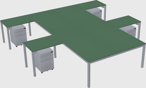 Shared l-shaped desk