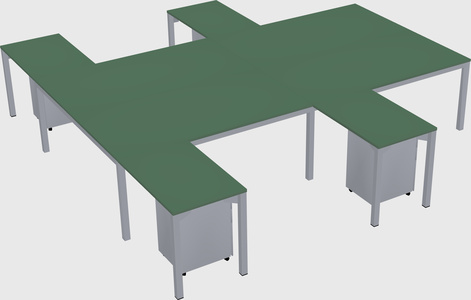 Shared l-shaped desk