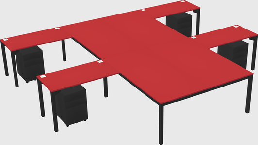 Shared l-shaped desk