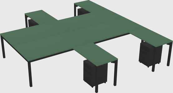 Shared l-shaped desk