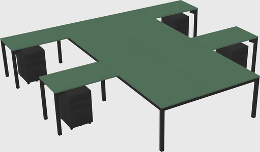 Shared l-shaped desk