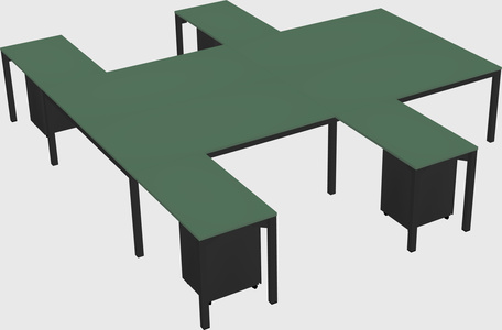 Shared l-shaped desk