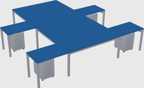 Shared l-shaped desk