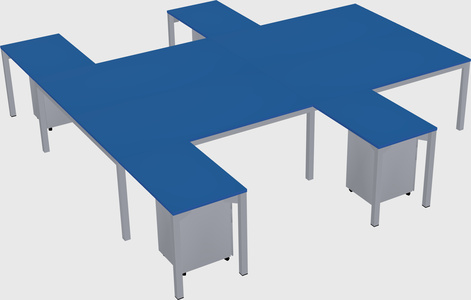 Shared l-shaped desk