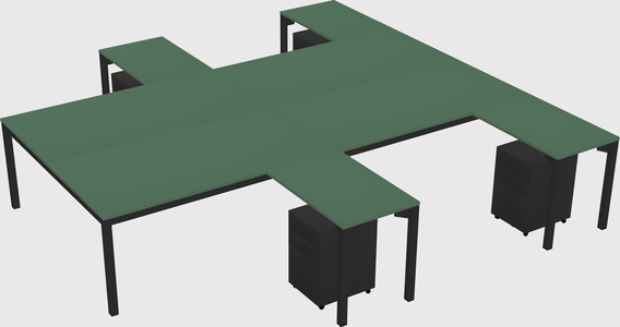 Shared l-shaped desk