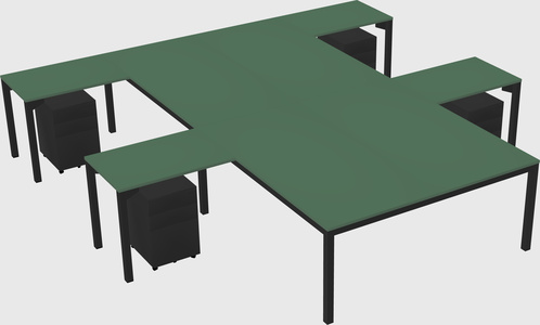 Shared l-shaped desk